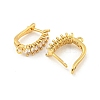 Rack Plating Brass Micro Pave Cubic Zirconia Hoop Earring Findings EJEW-C102-19G-2