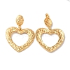 Textured Heart Ion Plating(IP) 304 Stainless Steel Stud Earrings for Women EJEW-L287-022G-2