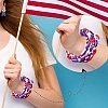 14Pcs Red White Blue Seed Bead Stretch Bracelets Set for Independence Day PW-WGE860D-01-2