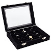 8 Slot Velvet Jewelry Ring Presentation Boxes VBOX-WH0016-01B-1