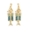 Brass Colorful Cubic Zirconia Pendants X-KK-E800-05B-G-1