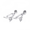 Anti-Tarnish Rhodium Plated 925 Sterling Silver Pendant Bails X-STER-L058-015P-1