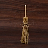 Mini Witch Wiccan Altar Broom with Alloy Charms PW-WGDD577-05-1