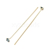 Brass Micro Pave Cubic Zirconia Stud Earring Findings CU-CBA4618-01G-06-2