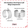 24Pcs 304 Stainless Steel Finger Ring Settings STAS-BBC0010-09B-2