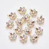 Brass Cubic Zirconia Charms X-KK-Q761-32G-NF-1