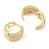 Rack Plating Brass Micro Pave Clear Cubic Zirconia Hoop Earrings for Women EJEW-G394-04B-G-2