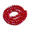 Electroplate Opaque Solid Color Glass Beads Strands EGLA-A044-P6mm-L15-2