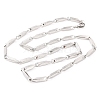 Non-Tarnish 304 Stainless Steel Rectangle Link Chain Necklaces for Women NJEW-G140-05P-1