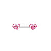 316L Surgical Stainless Steel Rose Rhinestone Nipple Rings WG189E0-08-1