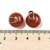 Natural Carnelian(Dyed & Heated) Apple Charms with Brass Snap on Bails G-L614-D02-3