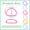 12Pcs 6 Colors Plastic D Ring Bag Handles FIND-PH0029-29-2