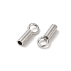 Anti-Tarnish Rhodium Plated 925 Sterling Silver Cord Ends STER-P055-01A-P-2