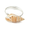 Natural Spiral Shell Finger Rings RJEW-TA00172-02-4