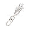 Halloween Themed Alloy Skeleton Hand Pendant Decorations HJEW-JM02147-4