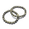 Natural Dalmatian Jasper Bead Stretch Bracelets X-BJEW-K212-A-014-1