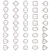   36pcs 9 style Brass Crystal Rhinestones Slide Heart Buckles KK-PH0001-87-1