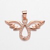 Angel Brass Micro Pave Cubic Zirconia Pendants ZIRC-F011-28-FF-2