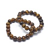 Natural Tiger Eye Bead Stretch Bracelets X-BJEW-K212-B-028-1