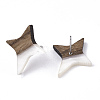 Resin & Walnut Wood Stud Earrings EJEW-N017-004A-4