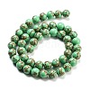 Synthetic Gold Line Turquoise Beads Strands G-H026-01D-03-2