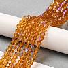 Transparent Electroplate Glass Beads Strands GLAA-F029-3mm-D28-4