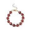 Natural Red Rainbow Jasper Heart Beaded Bracelet BJEW-JB08697-01-1