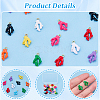40Pcs 10 Colors Coral Shape Alloy Enamel Pendants ENAM-SC0008-17-6