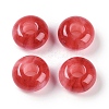 Resin European Beads with Glitter Powder RESI-F055-07-2