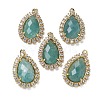 Natural Amazonite Faceted Teardrop Pendants G-I375-01G-12-1