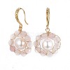 Natural Rose Quartz Dangle Earrings EJEW-JE02996-02-2