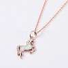 Unicorn Brass Pendant Necklaces NJEW-JN02575-M-3