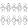 10Pcs 925 Sterling Silver Pave Clear Cubic Zirconia Flat Round Links Connector Charms STER-BC0004-22P-1
