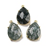 Natural Moss Agate Pendants G-M431-10G-02-1