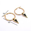 Minimalist Fashion Black Triangle Stainless Steel Hoop Earrings DC0165-4