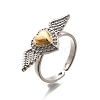 Gothic Style Brass Micro Pave Clear Cubic Zirconia Cuff Rings for Women RJEW-U051-02B-GP-4