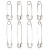 Beebeecraft 4 Pairs 2 Size 925 Sterling Silver Safety Pin Shape Hoop Earrings for Women EJEW-BBC0001-12B-1