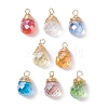 Brass and Glass Pendants PALLOY-JF03369-01-1