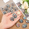 CHGCRAFT 15Pcs 15 Style 1-Hole Alloy Shank Buttons BUTT-CA0001-17-3