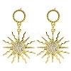 Sun Brass Clear Cubic Zirconia Dangle Stud Earrings EJEW-Q390-02G-1