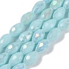 Opaque Solid Color Electroplate Glass Beads Strands LS-EGLA-N013-P4mm-B11-1