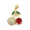 Brass Micro Pave Cubic Zirconia Pendants KK-Z090-01G-01-1