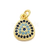 Real 18K Gold Plated Rack Plating Brass Micro Pave Cubic Zirconia Pendants Charms KK-S396-01K-1