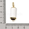 Brass Micro Pave Clear Cubic Zirconia and Enamel European Dangle Charms CU-CBAA556-05B-3