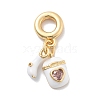 Brass White Enamel Bag European Dangle Charms KK-M305-03G-1