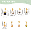 Bees & Flower Alloy Enamel Pendant Locking Stitch Markers HJEW-AB00584-2