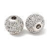 Round Brass Micro Pave Cubic Zirconia Beads X-ZIRC-N016-01P-8mm-1
