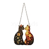 Stained Acrylic & Iron Suncatchers HJEW-F022-01C-3