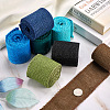 Beadthoven 7 Rolls 7 Colors Burlap & Linen Ribbon OCOR-BT0001-03-6