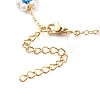 Shell Pearl & Acrylic Beads Flower Link Bracelets X1-BJEW-TA00003-03-5